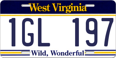 WV license plate 1GL197