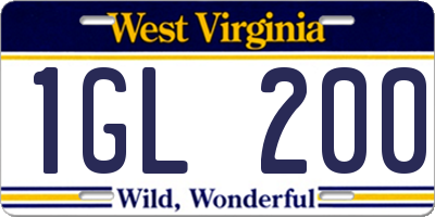 WV license plate 1GL200
