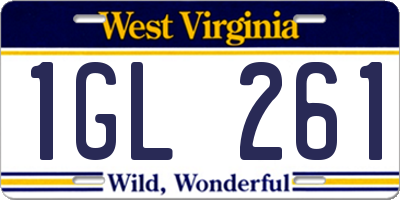 WV license plate 1GL261