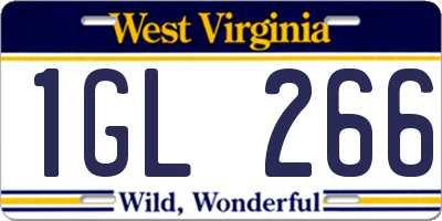 WV license plate 1GL266