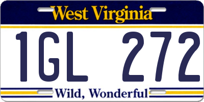 WV license plate 1GL272