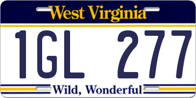 WV license plate 1GL277
