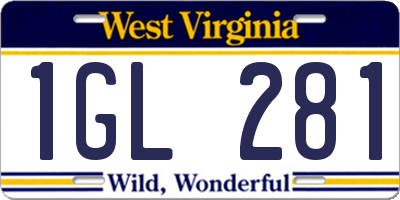 WV license plate 1GL281