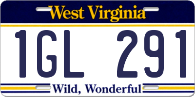 WV license plate 1GL291