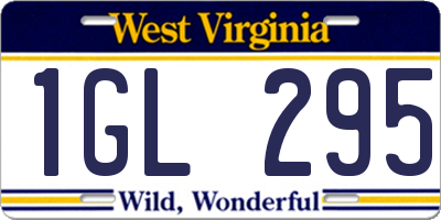 WV license plate 1GL295