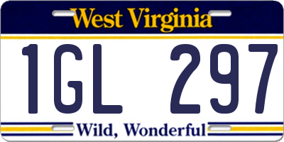 WV license plate 1GL297