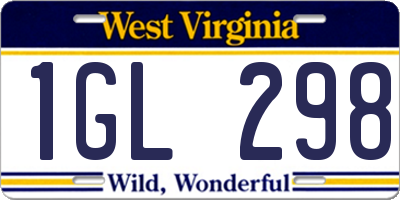 WV license plate 1GL298