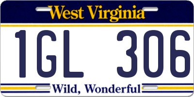 WV license plate 1GL306