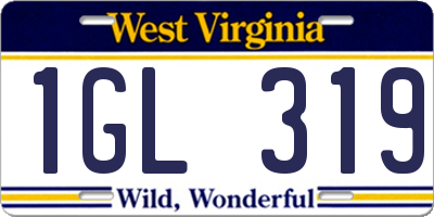 WV license plate 1GL319