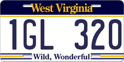 WV license plate 1GL320