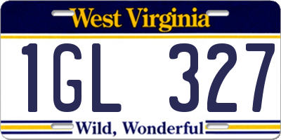 WV license plate 1GL327