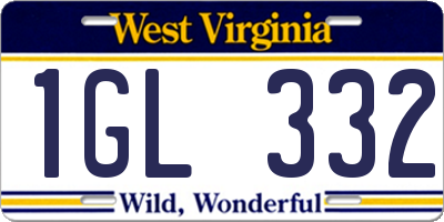 WV license plate 1GL332