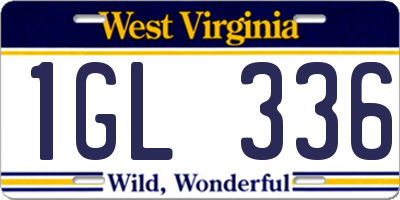 WV license plate 1GL336