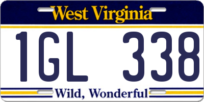 WV license plate 1GL338