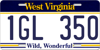 WV license plate 1GL350