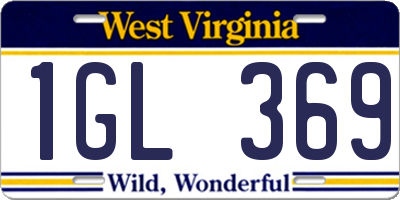 WV license plate 1GL369