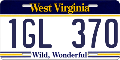 WV license plate 1GL370
