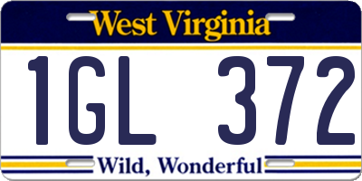 WV license plate 1GL372