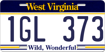 WV license plate 1GL373
