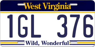 WV license plate 1GL376