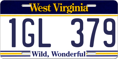 WV license plate 1GL379