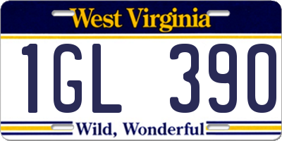 WV license plate 1GL390