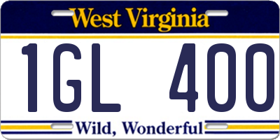 WV license plate 1GL400