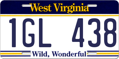 WV license plate 1GL438