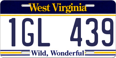 WV license plate 1GL439