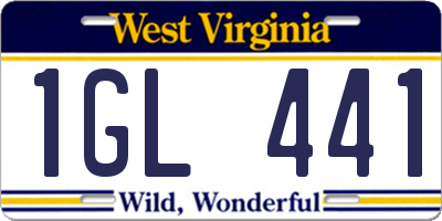 WV license plate 1GL441
