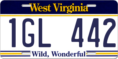 WV license plate 1GL442