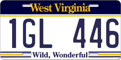 WV license plate 1GL446