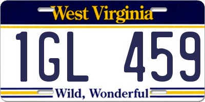 WV license plate 1GL459