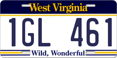 WV license plate 1GL461