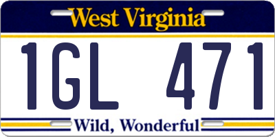 WV license plate 1GL471