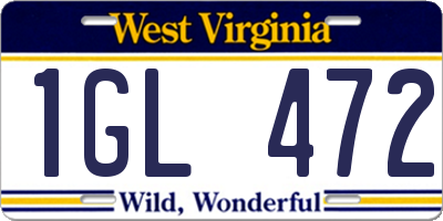 WV license plate 1GL472