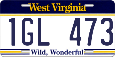 WV license plate 1GL473