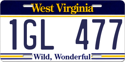 WV license plate 1GL477
