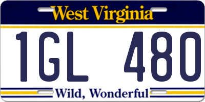WV license plate 1GL480