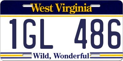 WV license plate 1GL486