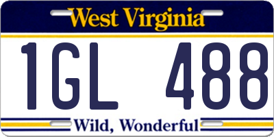 WV license plate 1GL488