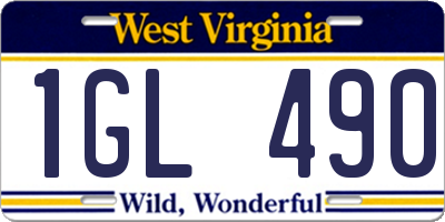 WV license plate 1GL490
