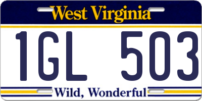 WV license plate 1GL503