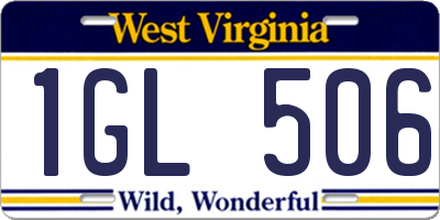 WV license plate 1GL506