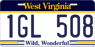 WV license plate 1GL508