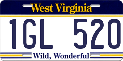 WV license plate 1GL520
