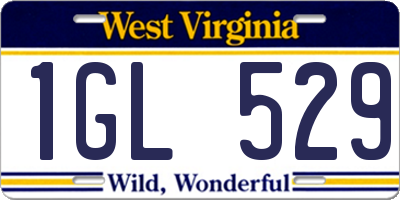WV license plate 1GL529