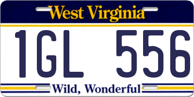 WV license plate 1GL556