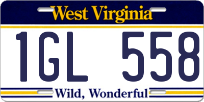 WV license plate 1GL558