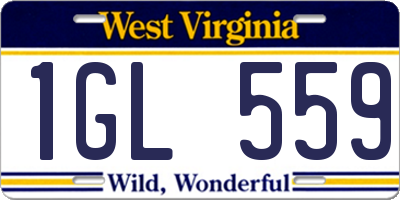 WV license plate 1GL559